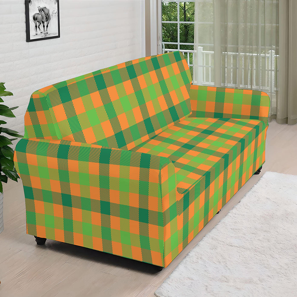 Shamrock Plaid Saint Patrick's Day Print Sofa Cover