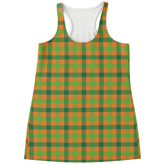 Shamrock Plaid Saint Patrick's Day Print Women's Racerback Tank Top