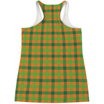 Shamrock Plaid Saint Patrick's Day Print Women's Racerback Tank Top