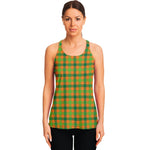 Shamrock Plaid Saint Patrick's Day Print Women's Racerback Tank Top