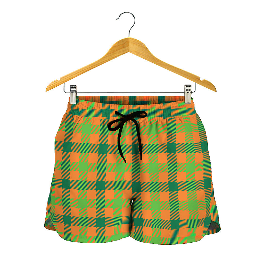 Shamrock Plaid Saint Patrick's Day Print Women's Shorts