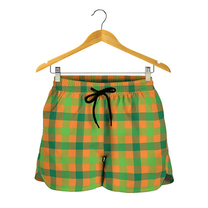 Shamrock Plaid Saint Patrick's Day Print Women's Shorts