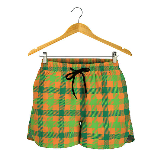 Shamrock Plaid Saint Patrick's Day Print Women's Shorts
