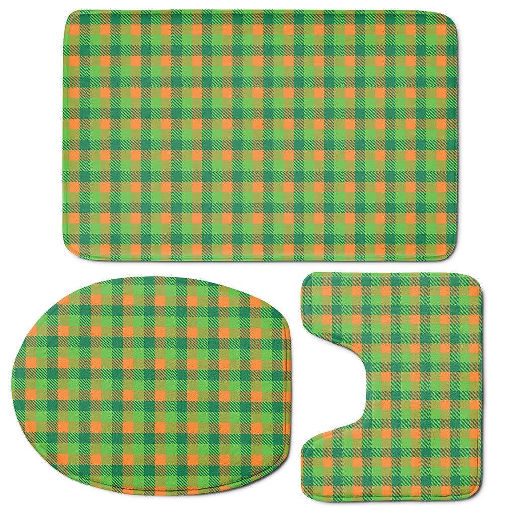 Shamrock Plaid St. Patrick's Day Print 3 Piece Bath Mat Set