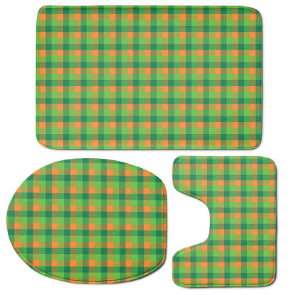 Shamrock Plaid St. Patrick's Day Print 3 Piece Bath Mat Set