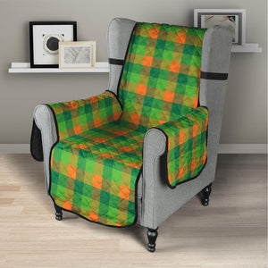 Shamrock Plaid St. Patrick's Day Print Armchair Protector