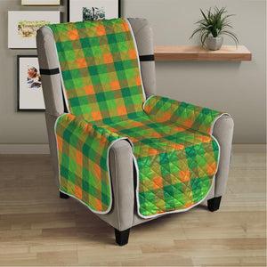 Shamrock Plaid St. Patrick's Day Print Armchair Protector