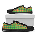 Shamrock Plaid St. Patrick's Day Print Black Low Top Sneakers
