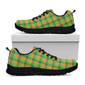 Shamrock Plaid St. Patrick's Day Print Black Running Shoes
