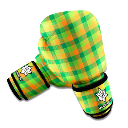 Shamrock Plaid St. Patrick's Day Print Boxing Gloves