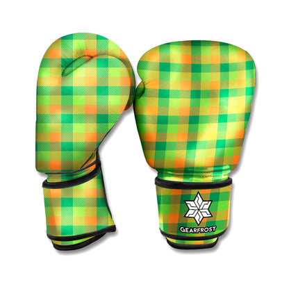 Shamrock Plaid St. Patrick's Day Print Boxing Gloves