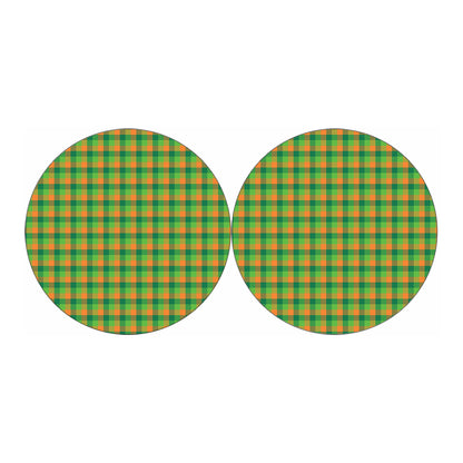 Shamrock Plaid St. Patrick's Day Print Car Coasters