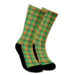 Shamrock Plaid St. Patrick's Day Print Crew Socks