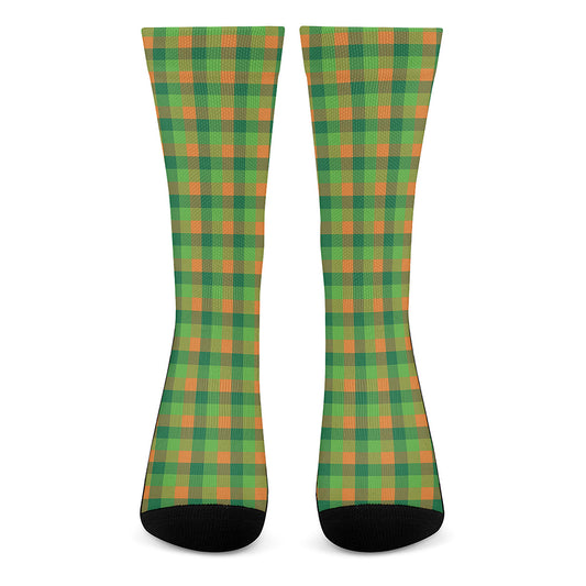 Shamrock Plaid St. Patrick's Day Print Crew Socks