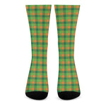 Shamrock Plaid St. Patrick's Day Print Crew Socks