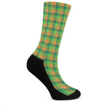 Shamrock Plaid St. Patrick's Day Print Crew Socks