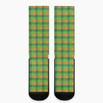 Shamrock Plaid St. Patrick's Day Print Crew Socks