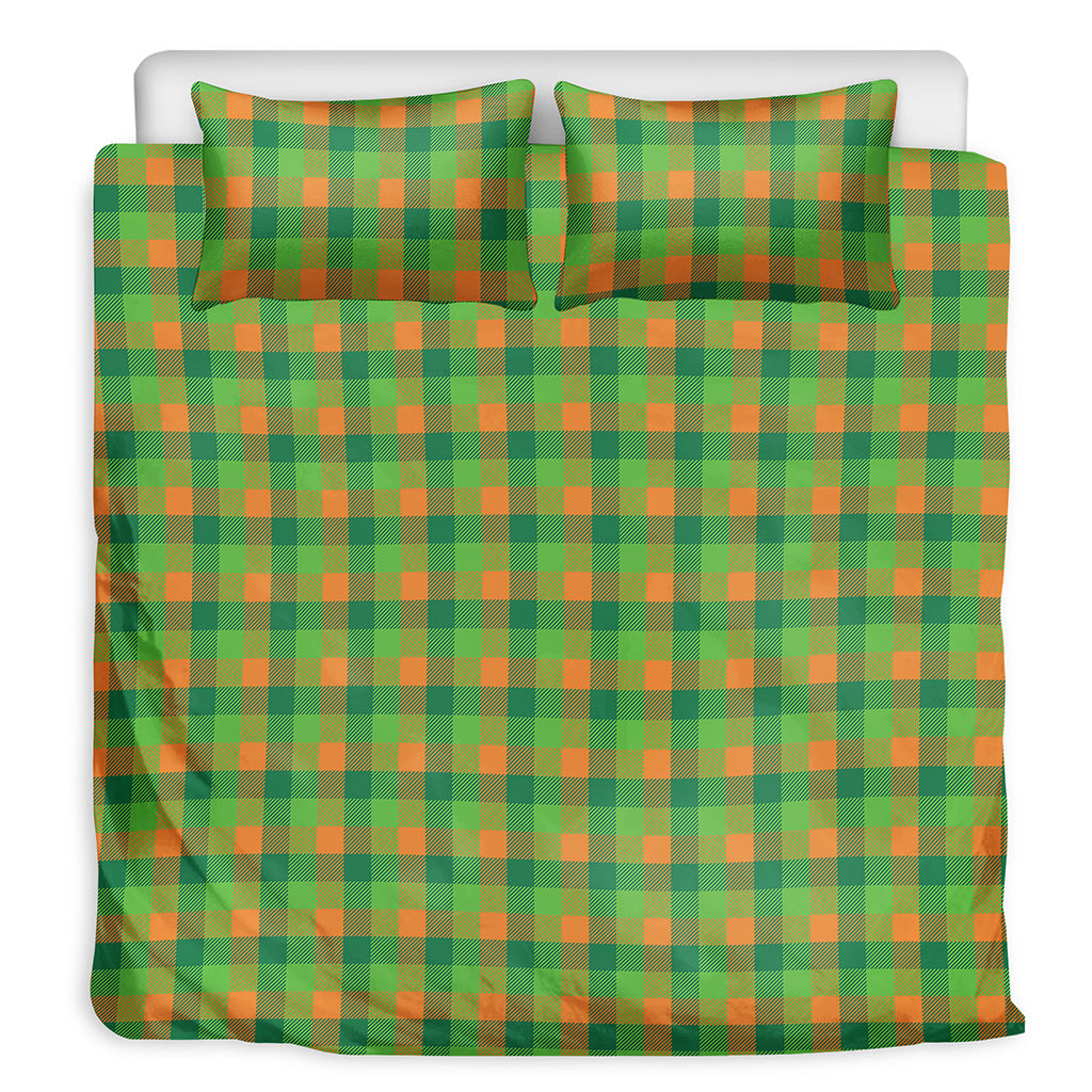 Shamrock Plaid St. Patrick's Day Print Duvet Cover Bedding Set