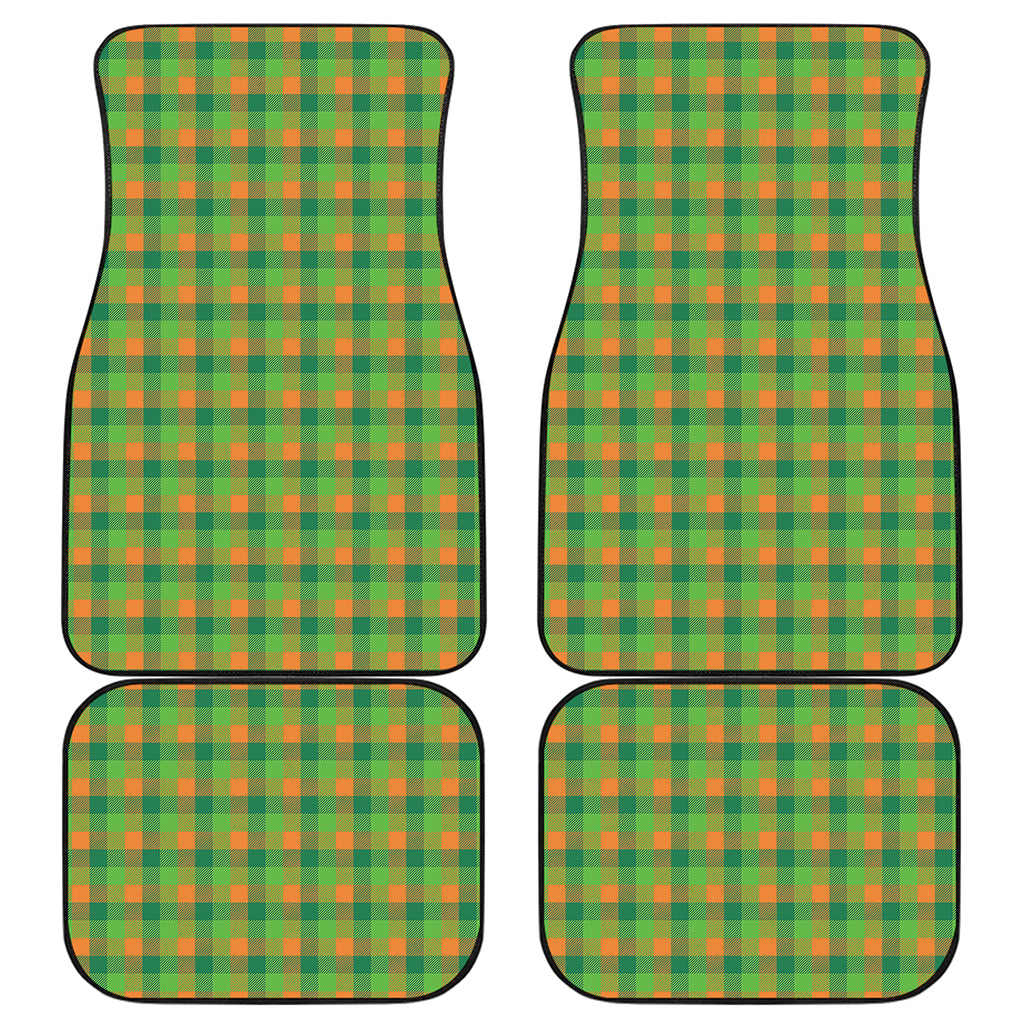 Shamrock Plaid St. Patrick's Day Print Front and Back Car Floor Mats