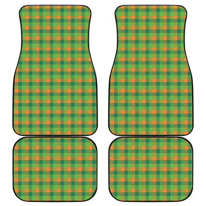 Shamrock Plaid St. Patrick's Day Print Front and Back Car Floor Mats