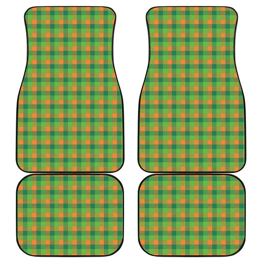 Shamrock Plaid St. Patrick's Day Print Front and Back Car Floor Mats