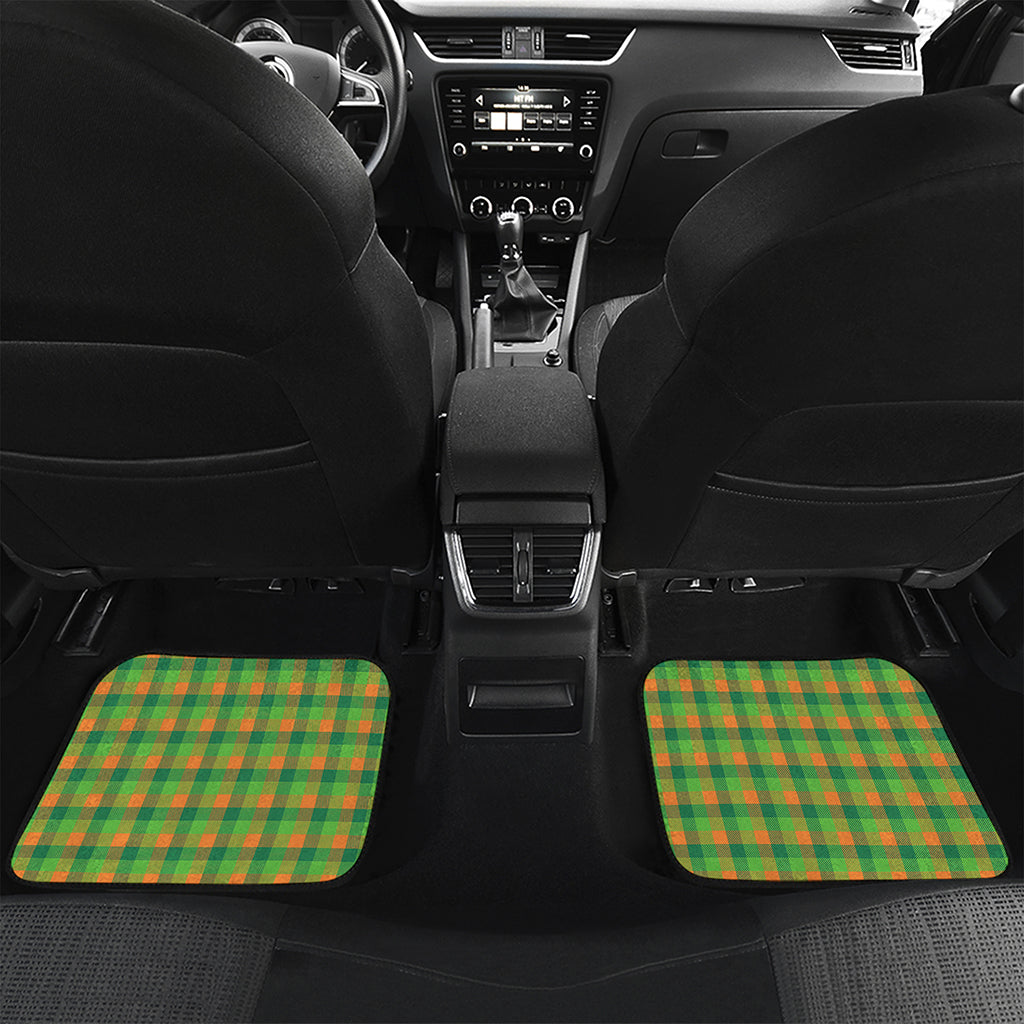 Shamrock Plaid St. Patrick's Day Print Front and Back Car Floor Mats