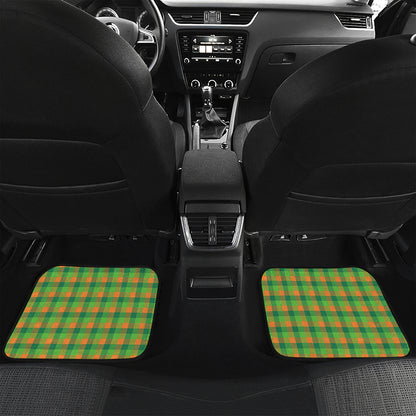 Shamrock Plaid St. Patrick's Day Print Front and Back Car Floor Mats