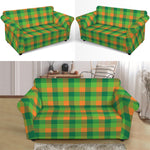 Shamrock Plaid St. Patrick's Day Print Loveseat Slipcover