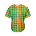 Shamrock Plaid St. Patrick's Day Print Men's Baseball Jersey