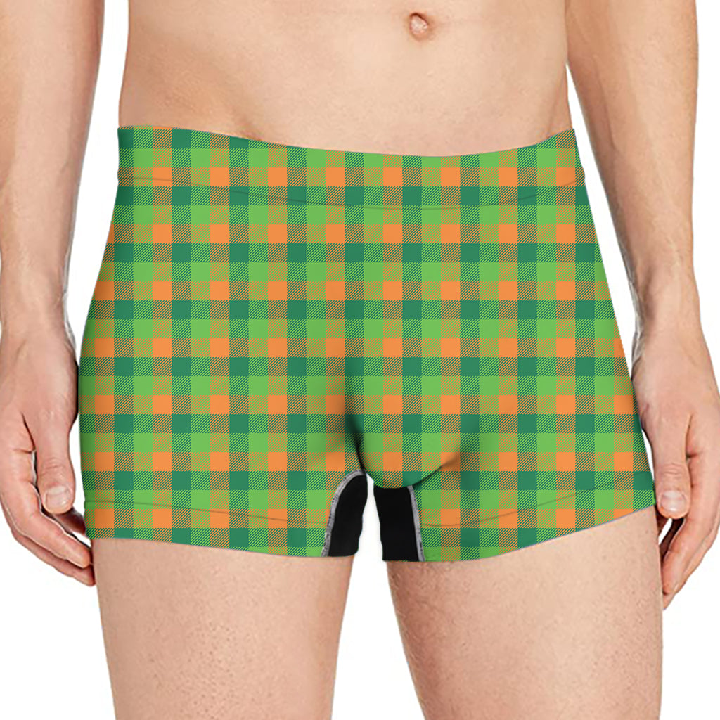 Shamrock Plaid St. Patrick's Day Print Men's Boxer Briefs