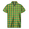 Shamrock Plaid St. Patrick's Day Print Men's Short Sleeve Shirt