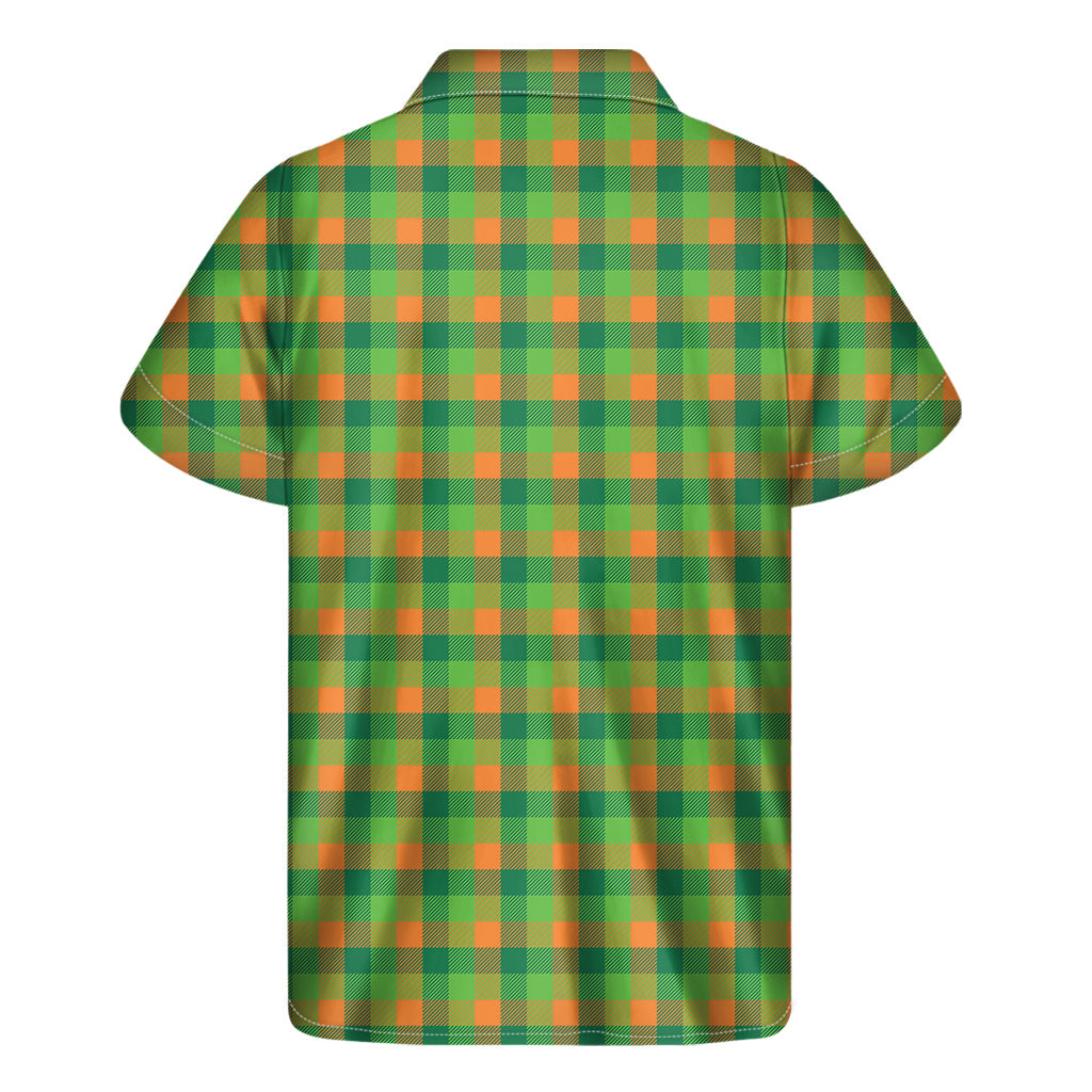 Shamrock Plaid St. Patrick's Day Print Men's Short Sleeve Shirt