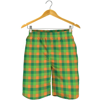 Shamrock Plaid St. Patrick's Day Print Men's Shorts