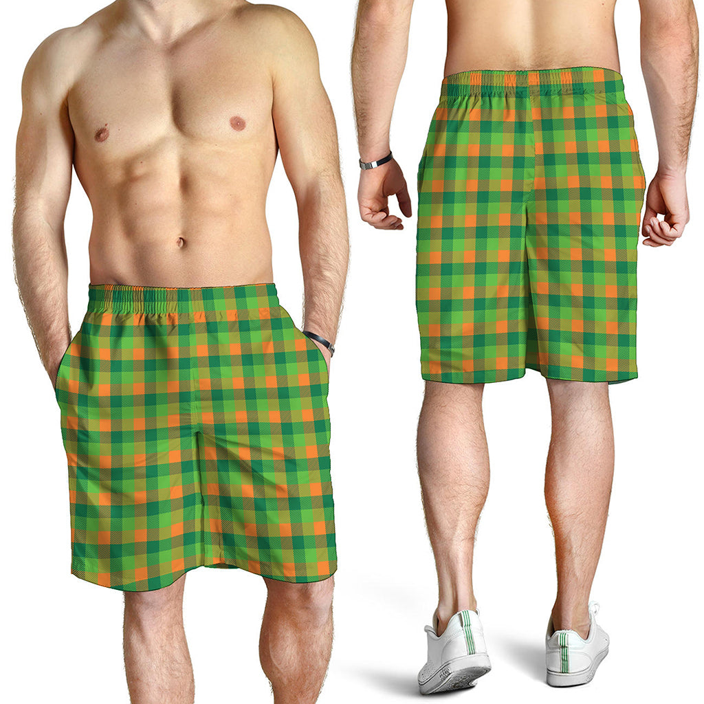 Shamrock Plaid St. Patrick's Day Print Men's Shorts