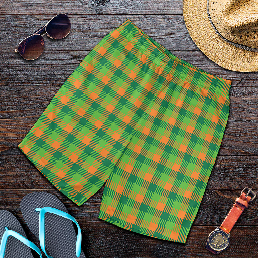 Shamrock Plaid St. Patrick's Day Print Men's Shorts