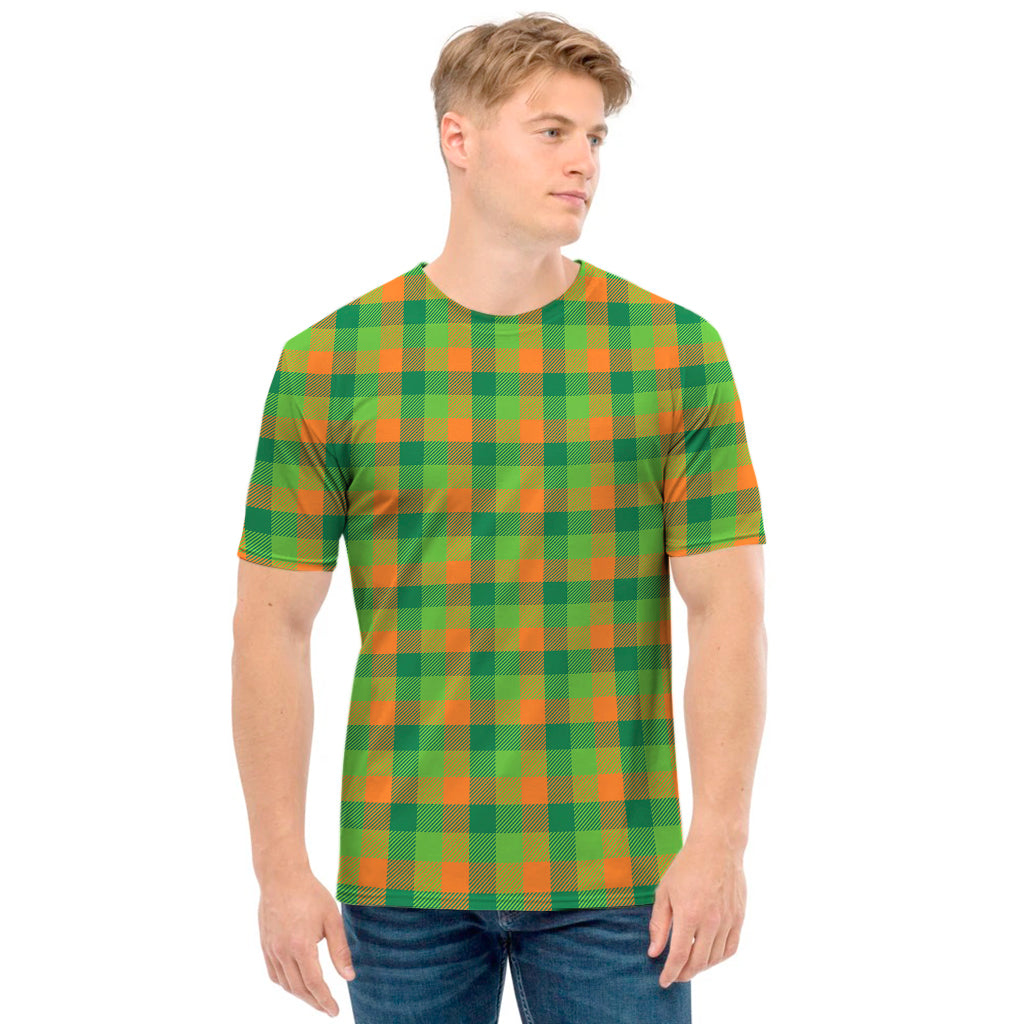 Shamrock Plaid St. Patrick's Day Print Men's T-Shirt
