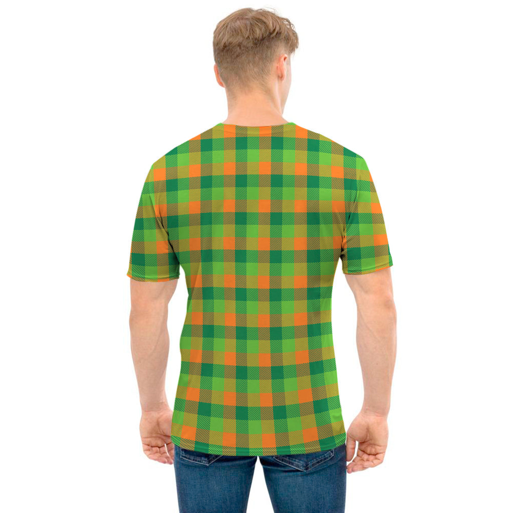 Shamrock Plaid St. Patrick's Day Print Men's T-Shirt