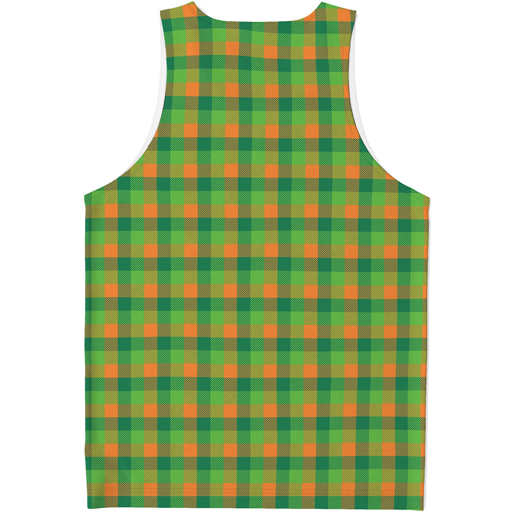 Shamrock Plaid St. Patrick's Day Print Men's Tank Top