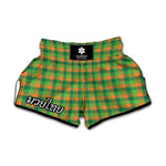 Shamrock Plaid St. Patrick's Day Print Muay Thai Boxing Shorts