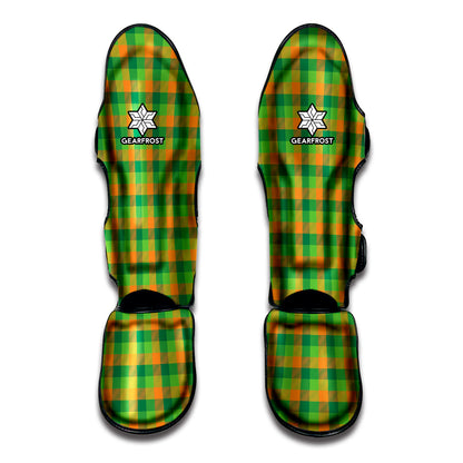 Shamrock Plaid St. Patrick's Day Print Muay Thai Shin Guard