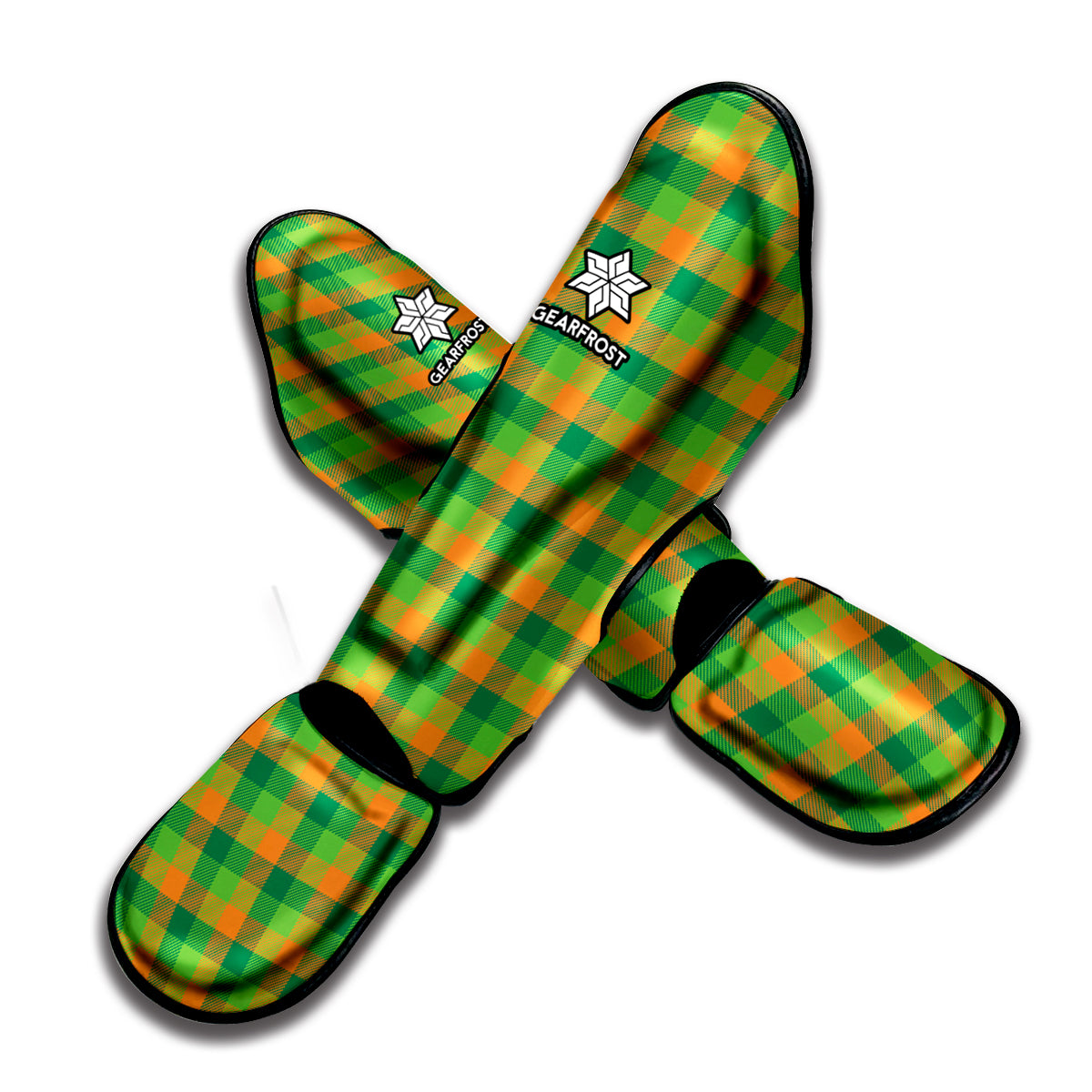 Shamrock Plaid St. Patrick's Day Print Muay Thai Shin Guard