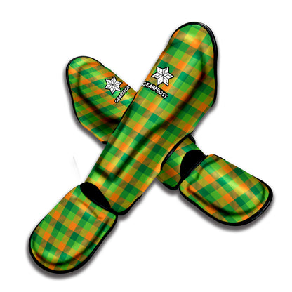 Shamrock Plaid St. Patrick's Day Print Muay Thai Shin Guard