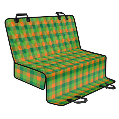 Shamrock Plaid St. Patrick's Day Print Pet Car Back Seat Cover