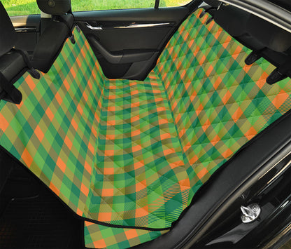 Shamrock Plaid St. Patrick's Day Print Pet Car Back Seat Cover