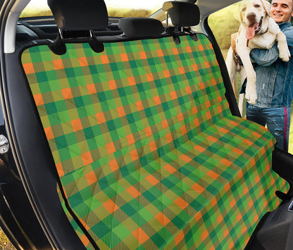 Shamrock Plaid St. Patrick's Day Print Pet Car Back Seat Cover