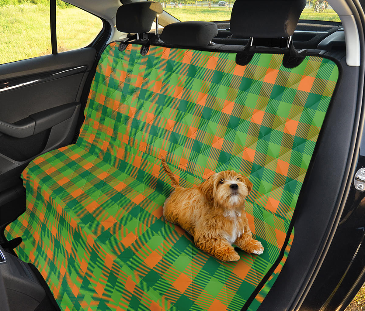 Shamrock Plaid St. Patrick's Day Print Pet Car Back Seat Cover