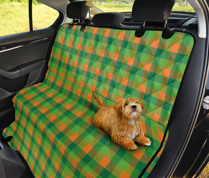 Shamrock Plaid St. Patrick's Day Print Pet Car Back Seat Cover