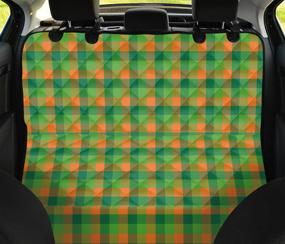 Shamrock Plaid St. Patrick's Day Print Pet Car Back Seat Cover