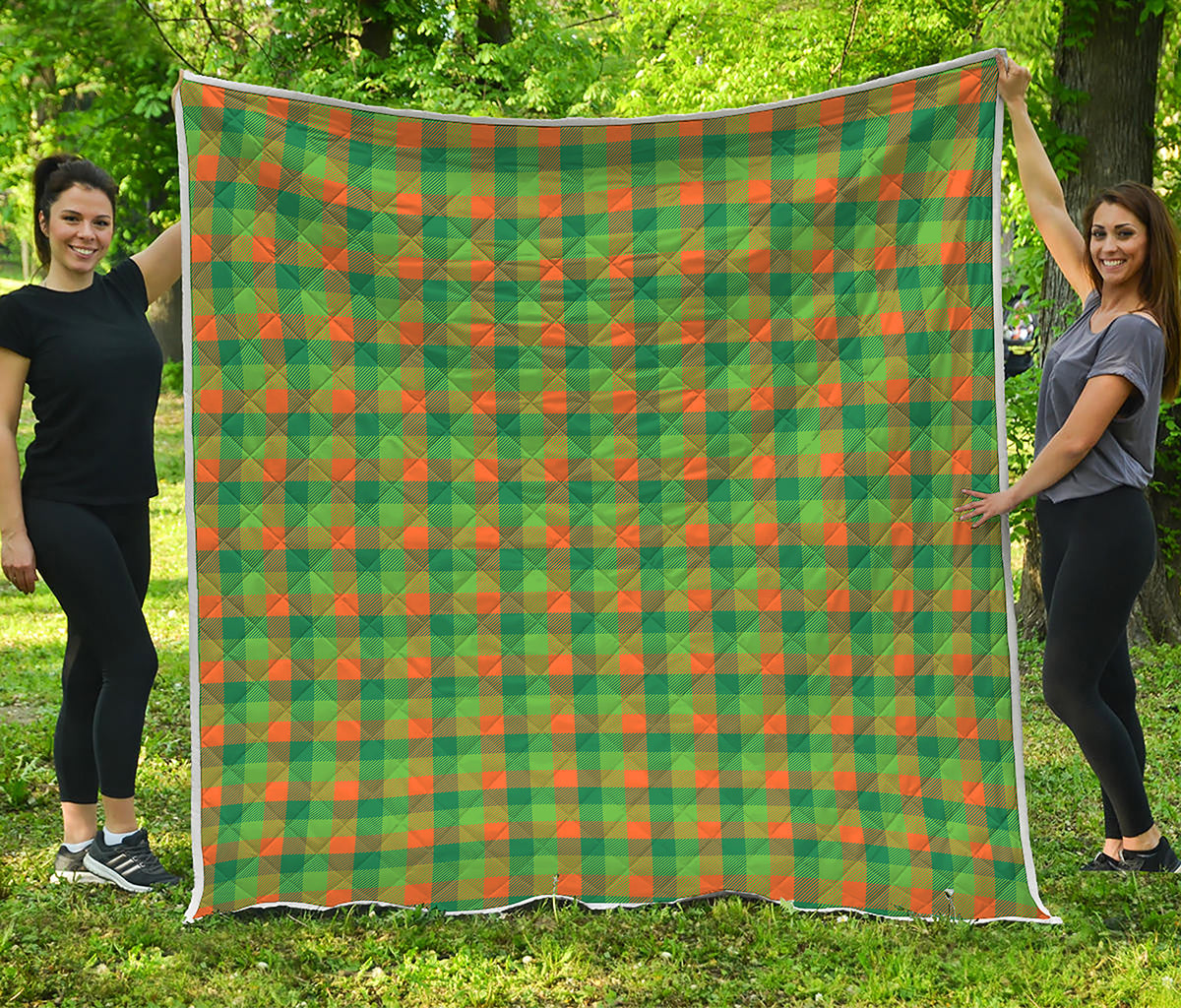 Shamrock Plaid St. Patrick's Day Print Quilt