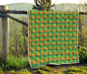 Shamrock Plaid St. Patrick's Day Print Quilt